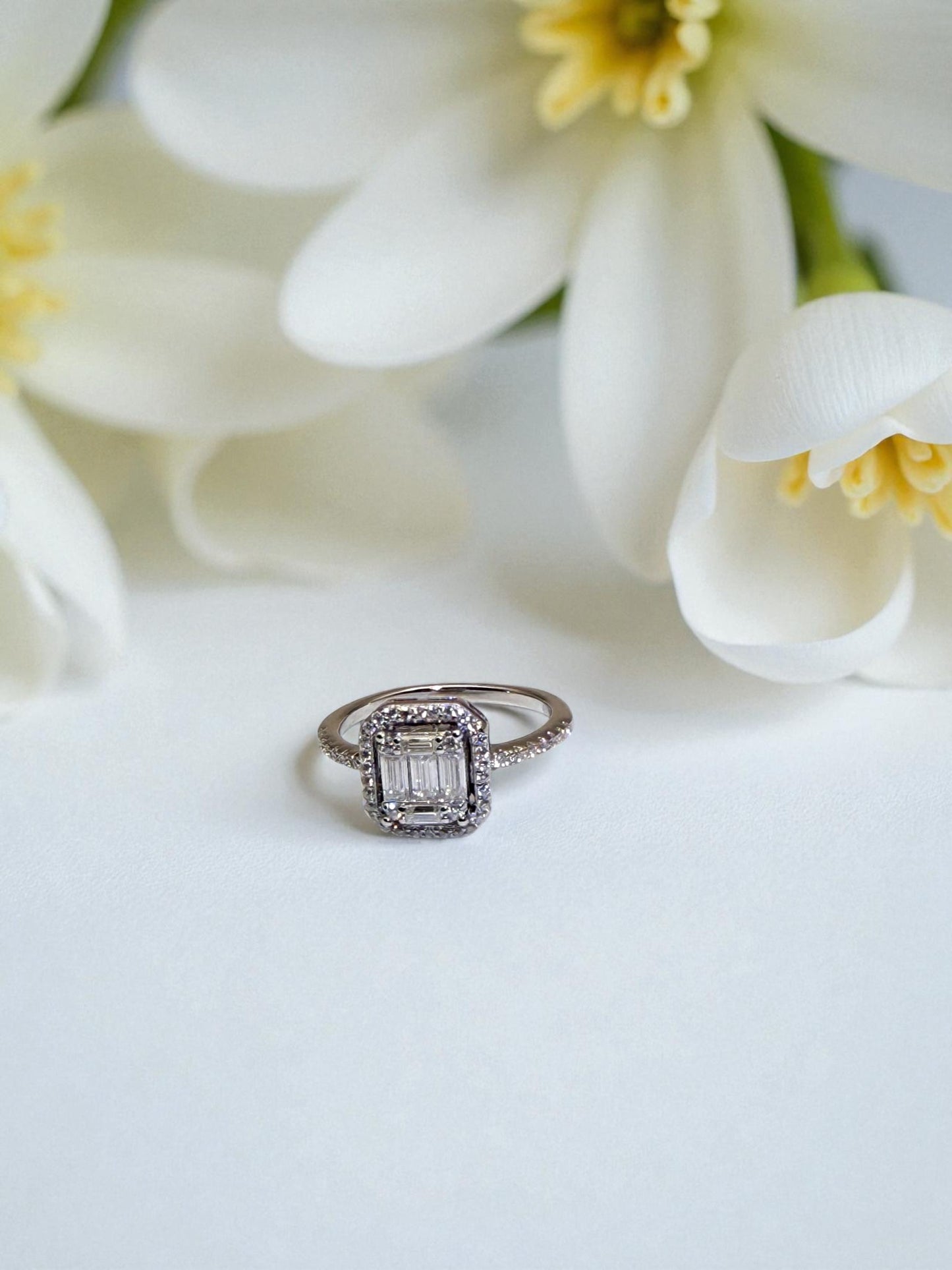 The Seraphina Emerald-Cut Pavé Ring