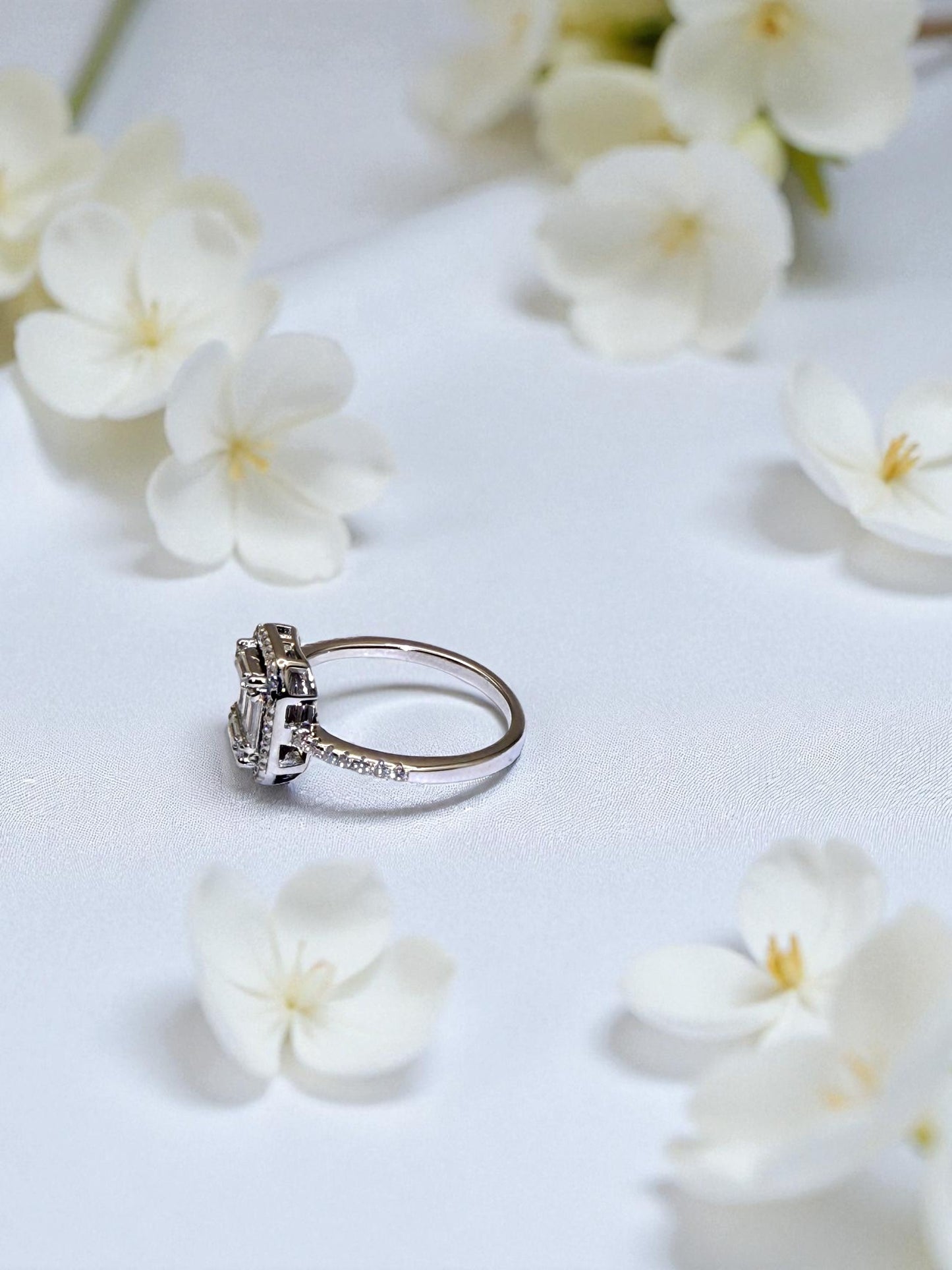 The Seraphina Emerald-Cut Pavé Ring