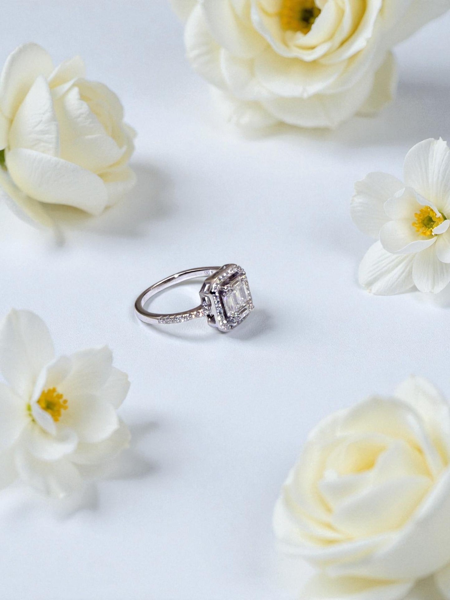 The Seraphina Emerald-Cut Pavé Ring