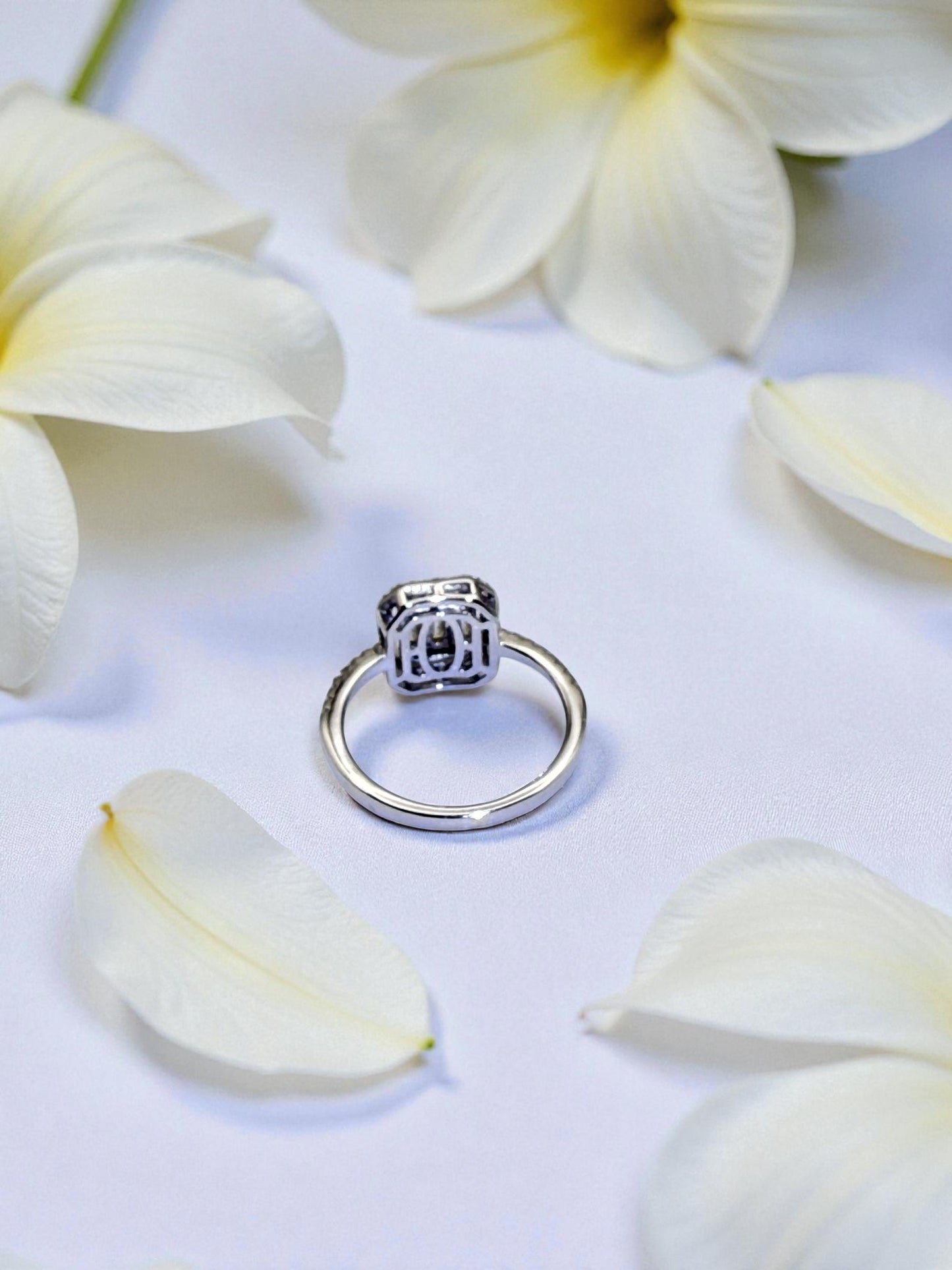 The Seraphina Emerald-Cut Pavé Ring