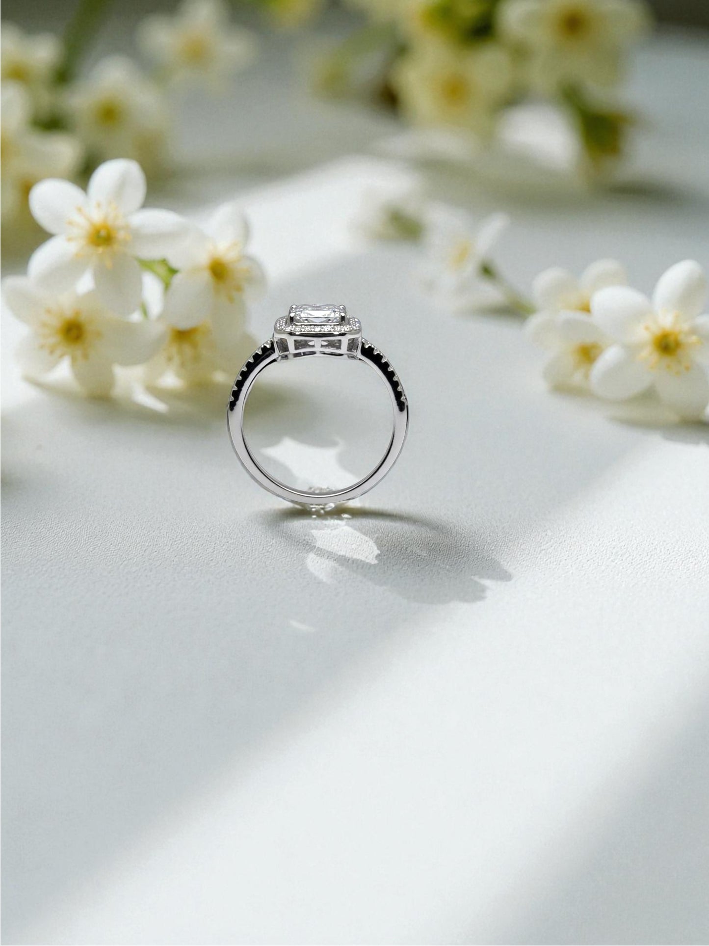 The Seraphina Emerald-Cut Pavé Ring