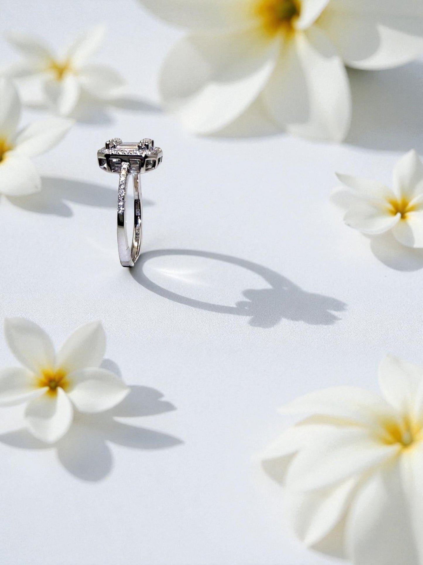 The Seraphina Emerald-Cut Pavé Ring