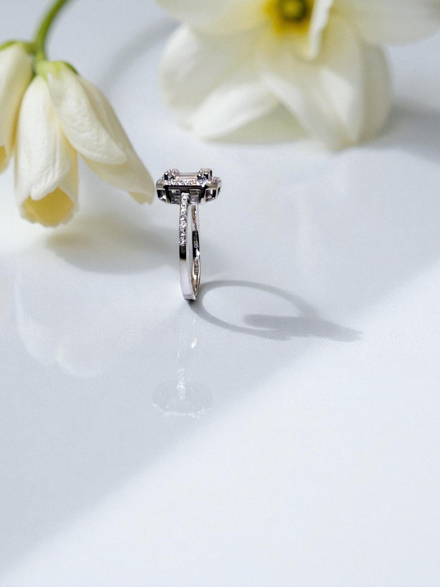 The Seraphina Emerald-Cut Pavé Ring